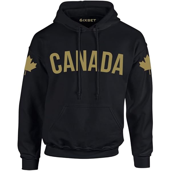 6ixset Canada Dual Flags Zip-Up Adult Hooded Sweater
